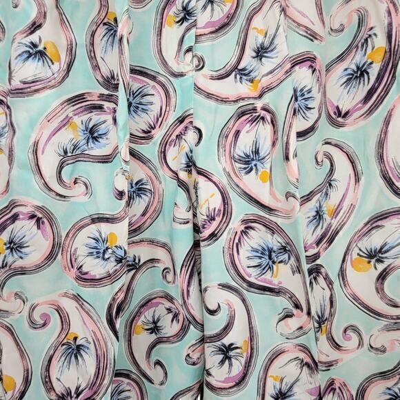 L'eau Vive Pink Paisley Pleated Front Vintage Petal Pusher Pants - Picture 10 of 15